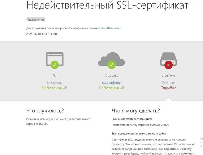 сбой в работе