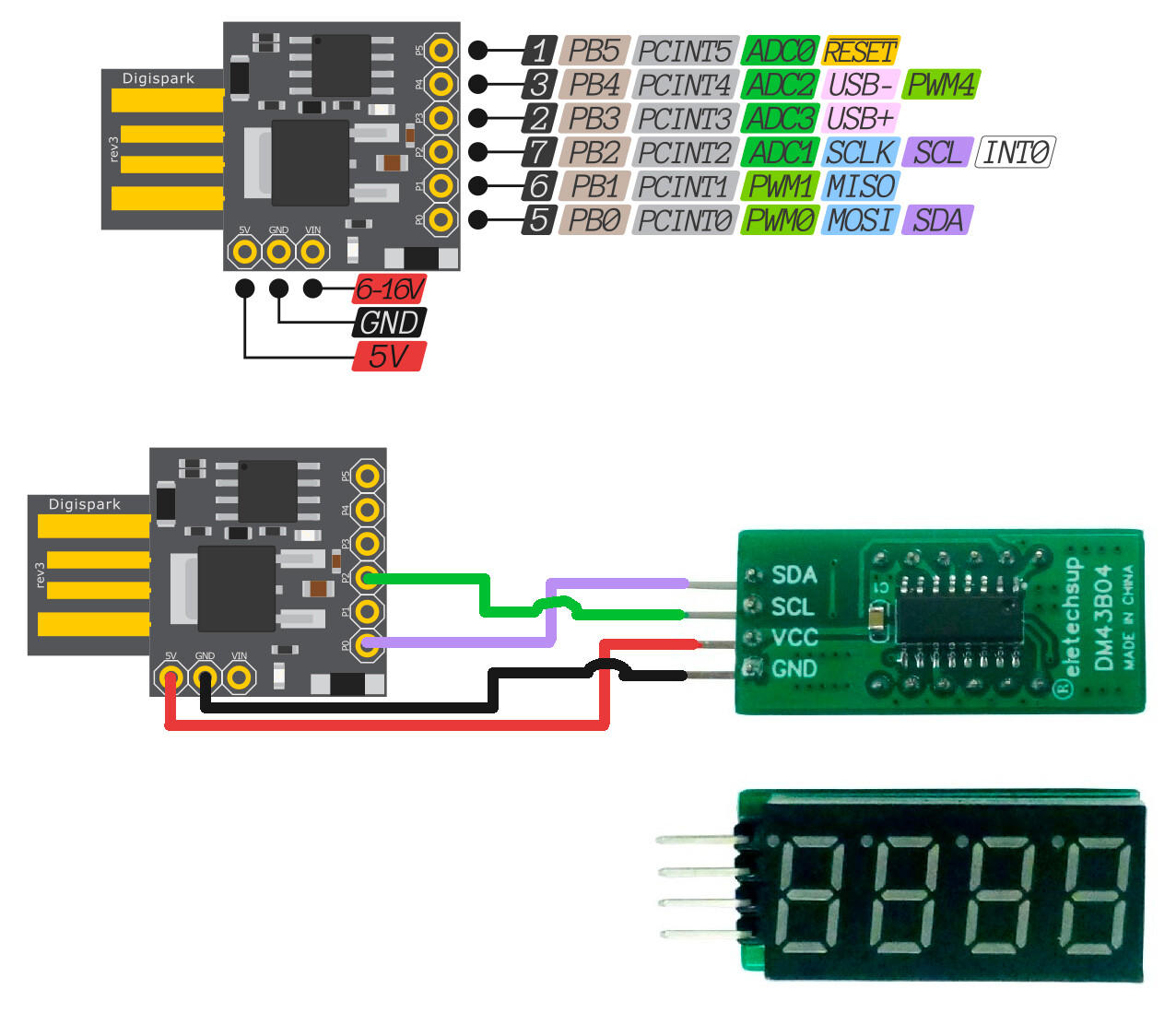 Digispark attiny85 схема