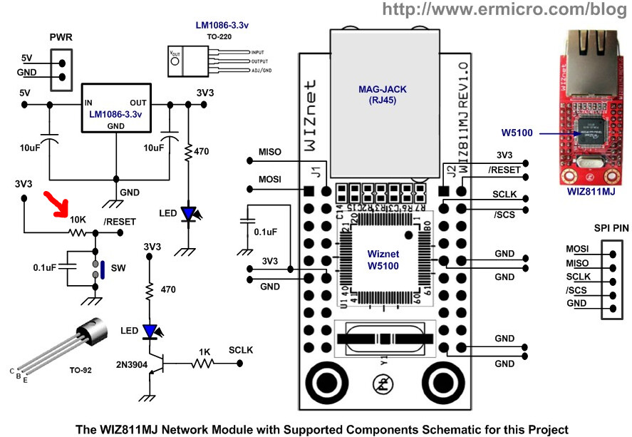 Wiznet w5500 схема